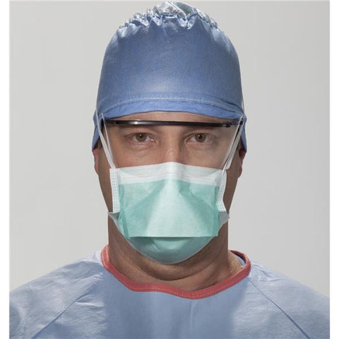 O & M Halyard Mask Tie On Surgical Duckbill / Pouch Style Blue 50/Bx, 6 BX/CA - 48220