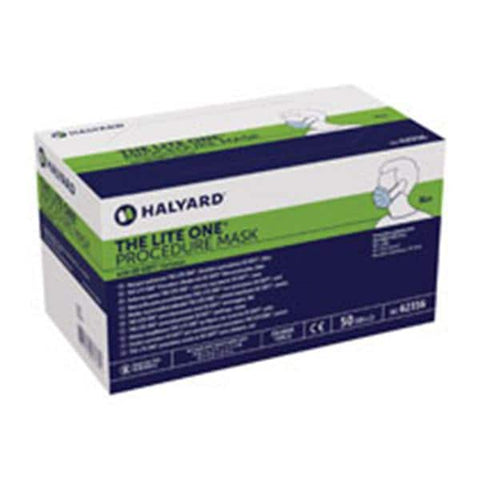 O & M Halyard Mask Eachrloop The Lite One Procedural Not ASTM Rated Blue 50/Bx, 10 BX/CA - 62356