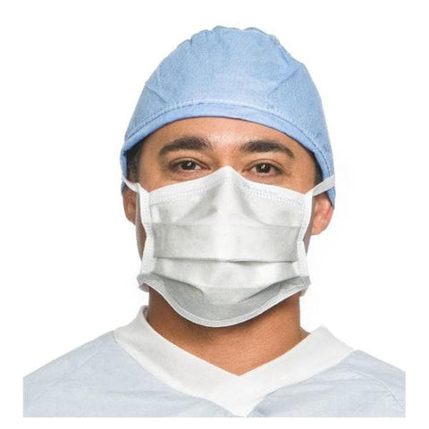 O & M Halyard Mask Tie On Anti-Fog Silver 35/Bx, 6 BX/CA - 47650