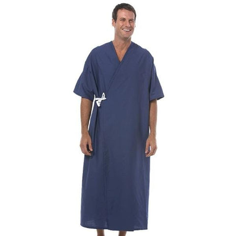 Fashion Seal Gown Patient Polyester / Cotton Fashion Blend One Size Unisex Navy Adult Each - 629-NS