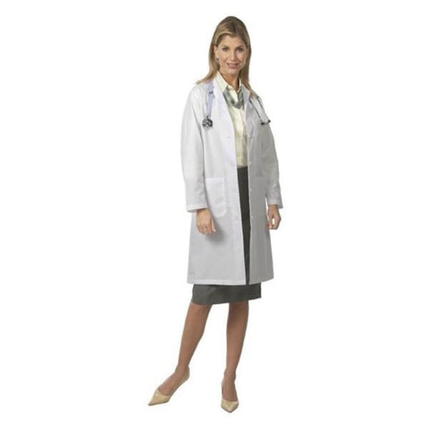 Fashion Seal Lab Coat Traditional Length 65% Polyester / 35% Cotton Womens Wht Sz 16 39.5" Each - 486-16