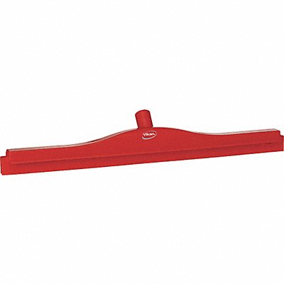 24 W Straight Double Rubber Floor Squeegee Without Handle Red