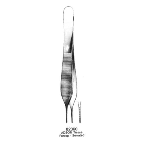 Medco Instruments Inc Forcep Tissue Adson 4-3/4" Serrated Stainless Steel Each - 82360