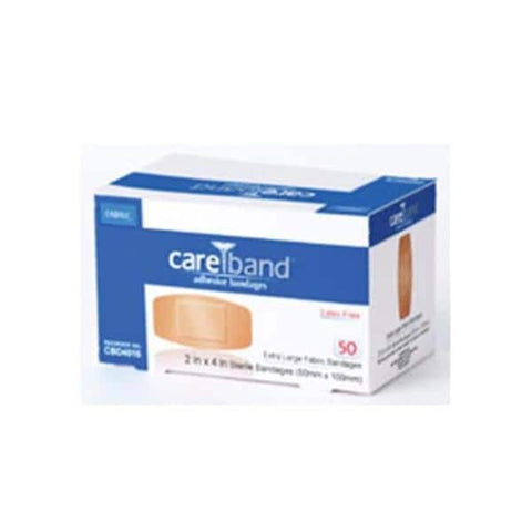 National Distribution & Contra Bandage Strips Sheer Careband 2x4" Flexible Natural LF 50/Bx, 12 BX/CA - 180701