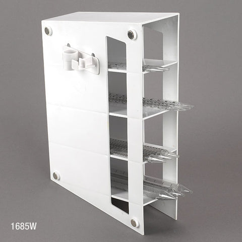 Globe Scientific Pipette Storage Rack, 4 Compartment, Includes 2 Accessory Holders, ABS, Magnetized