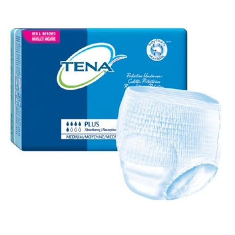 SCA Incontinence Underwear Tena Plus Adult Unisex Medium 33-44" Moderate-Heavy White 72/Case - 72239