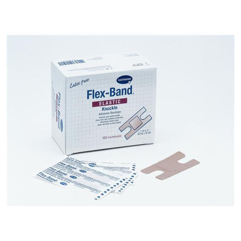 Hartmann USA Bandage Fabric Flex-Band Knuckle 1.5x3" Flexible Flesh LF 100/Box, 24 BX/CA - 46140001