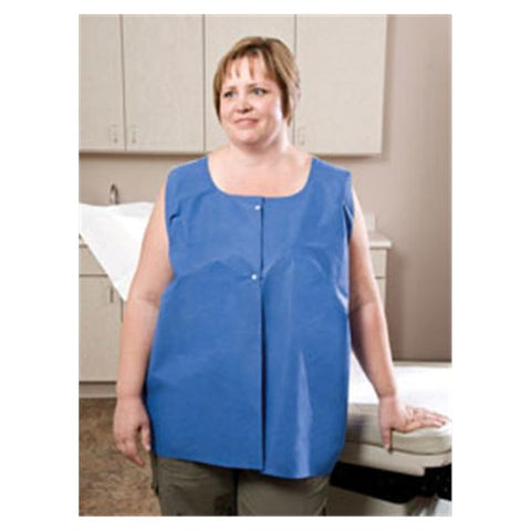 Graham Medical Vest Patient AmpleWear Non Woven Blue / White 50/Case - 53158