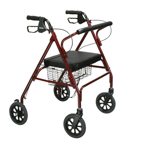 Drive Medical Designs Rollator Go-Lite 500lb Capacity Blue 8" Casters 26.75x30.5x35.25-39.5" Lp Each - 10215BL-1