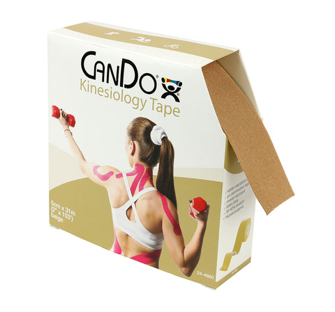 CanDo Kinesiology Tape, 2" x 103 ft, Beige, 1 Roll