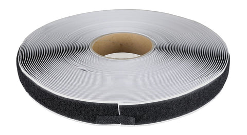 1" self-adhesive loop material, 25 yard dispenser box, black