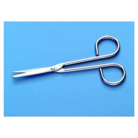 Busse Hospital Disposable Scissors Nurses 5-1/4" Sharp/Blunt Angled Stainless Steel Disposable 100/CA - 7246