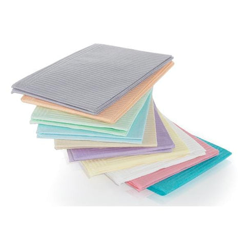 Medicom Bib Dental SafeBasics 13 in x 18 in Beige 2 Ply Tissue / Poly 500/Ca - 8287