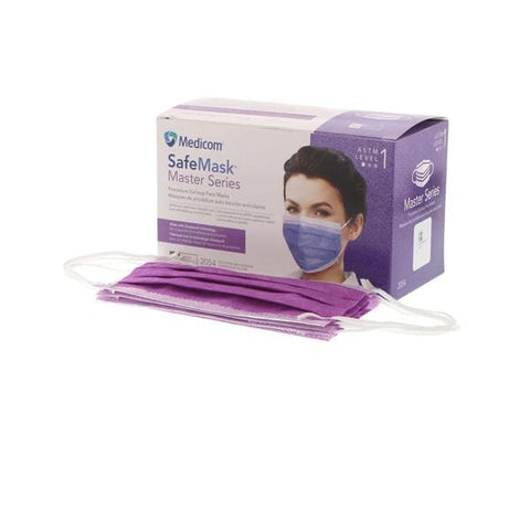 Medicom Mask Procedure SafeMask Master Series ASTM Level 1 Southern Bellflower Sz 50/Bx, 10 BX/CA - 2054