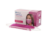 Medicom Mask Procedure SafeMask Master Series ASTM Level 3 Azalea Size 50/Bx, 10 BX/CA - 2058