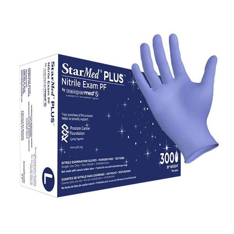 Sempermed USA, Inc Gloves Exam StarMed Plus Powder-Free Nitrile Latex-Free X-Small Purple 300/Bx, 10 BX/CA - SMNP301