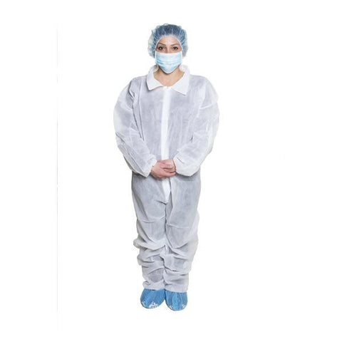Dukal Corporation Coverall Staff Disposable X-Large White 5/Bg, 5 BG/CA - 382XL