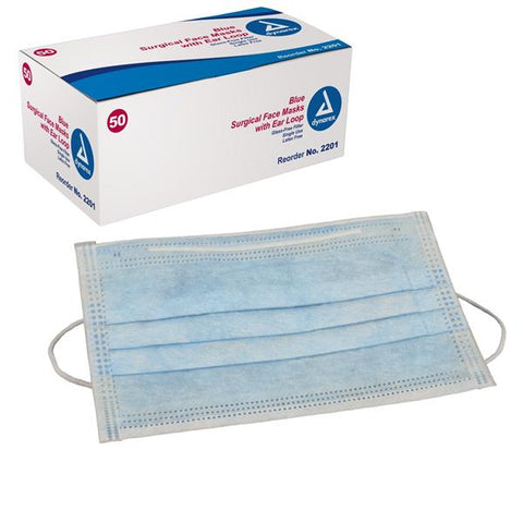 Dynarex Corporation Mask ASTM Level 1 Blue 50/Bx, 12 BX/CA - 2201