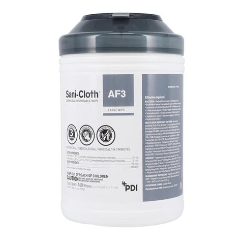 PDI Professional Disposables Disinfectant Wipes Sani-Cloth AF3 Large Canister 160/Pk, 12 PK/CA - P13872