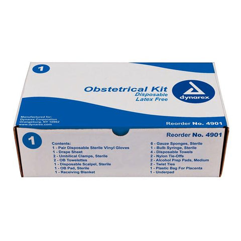 Dynarex Corporation Kit Obstetrical With Nitrile Gloves/Sterile Bulb Syringe Sterile Each, 10 Each/CA - 4901