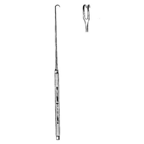 Sklar Instruments Hook Joseph 6-1/4" 2mm Sharp Double Prongs Stainless Steel Each - 47-2502