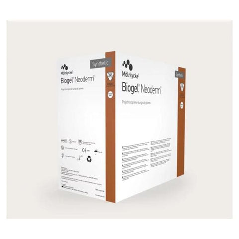 Molnlycke Healthcare Gloves Polychloroprene Biogel Neoderm Latex-Free Powder-Free Sz 6.5 Strl 50/Bx, 4 BX/CA - 42965