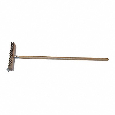 30-1/2 L Carbon Steel Long Handle Broiler Brush Brown