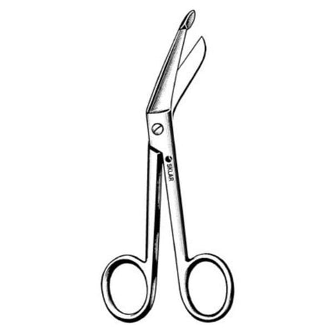 Sklar Instruments Scissors Bandage Lister 7-1/4" Blunt/Blunt Smooth Angled Stainless Steel Each - 11-1072