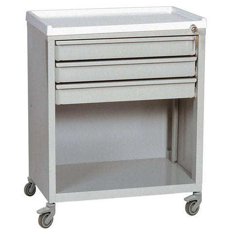 Harloff Manufacturing Cart Treatment/Procedure 27.25x23.38x15.13" 4 Casters 3 Drawer Each - ETC-3