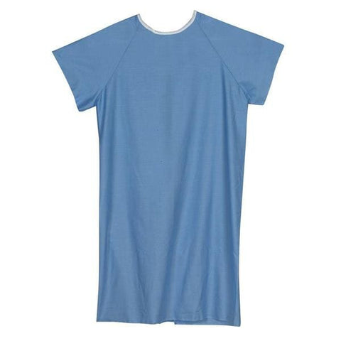 Duro Gown Convalescent Polyester / Cotton Blend X-Large Unisex Blue NS Adult 1/Ea - Med Industries, Inc. - 532-8078-0124