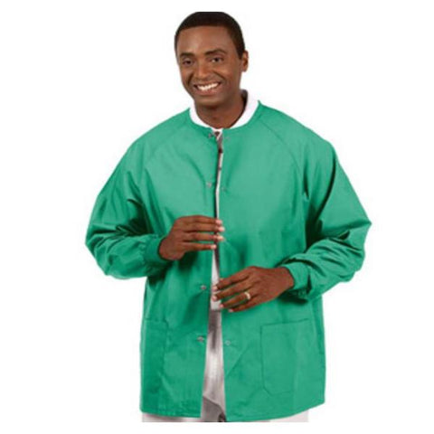 Fashion Seal Jacket Warm-Up 55% Polyester / 45% Cotton Fashion Blend Unisex Jade X-Large Each - 6720-XL