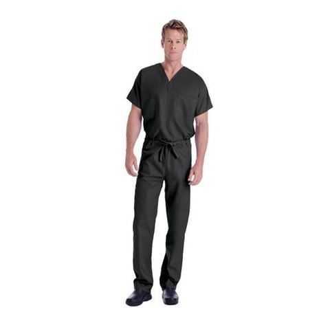 Landau Uniforms Inc. Shirt Scrub 7502 Unisex 4X Large Black Each - 7502-BKP-4XL
