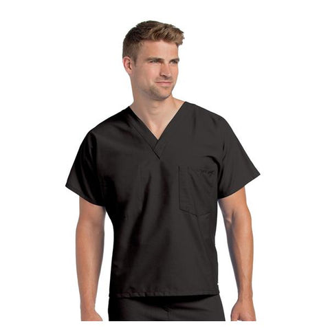 Landau Uniforms Inc. Shirt Scrub 7502 Unisex 2X Large Black Each - 7502-BKP-XXL