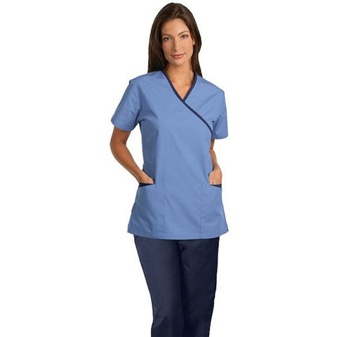 Fashion Seal Shirt Scrub Fashion Seal 7002 Womens Large Ceil Blue Each - 7002-L
