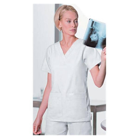 Landau Uniforms Inc. Shirt Scrub 8219 Womens 2X Large White Each - 8219-WWY-XXL