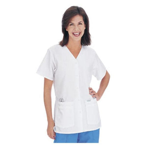Landau Uniforms Inc. Shirt Scrub 8232 Womens X-Large White Each - 8232-WWY-XLG