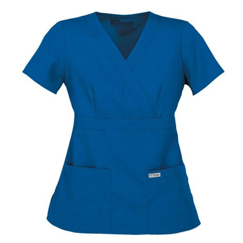 Grey's Anatomy (TM) Shirt Scrub Greys Anatomy™ 4153 Crossover Womens X-Small Royal Blue Each - 4153-08-XS