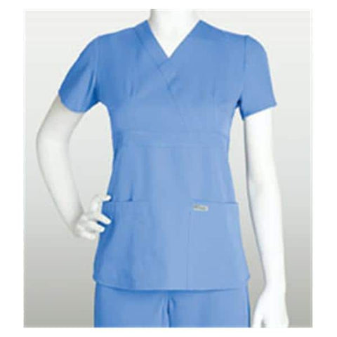 Grey's Anatomy (TM) Shirt Scrub Greys Anatomyâ„¢ 4153 Crossover Womens 4X Large Ceil Blue Each - 4153X-40-4XL