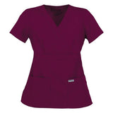 Grey's Anatomy (TM) Shirt Scrub Greys Anatomy™ 4153 Crossover Womens Medium Wine Each - 4153-65-M