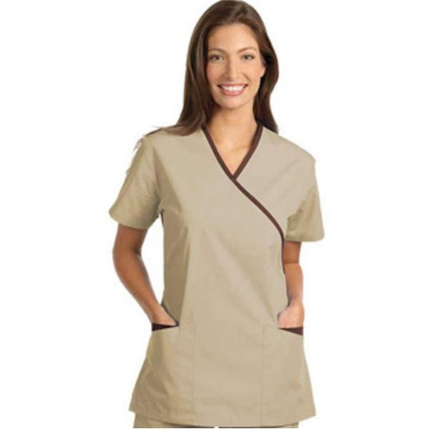 Fashion Seal Shirt Scrub Fashion Seal 7007 Womens Medium Tan / Chocolate Each - 7007-M