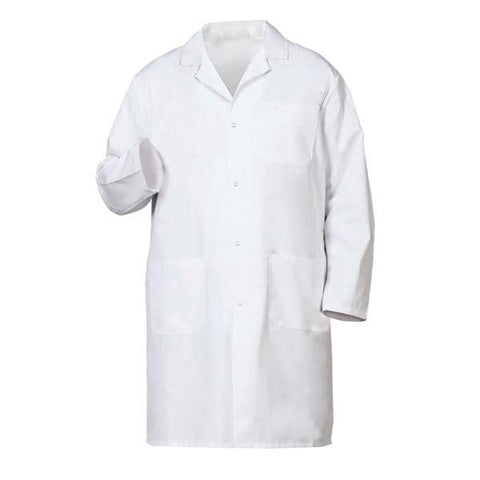 Fashion Seal Lab Coat Knee Length 65% Polyester / 35% Cotton Mens White Size 46 41 in Each - 485-46
