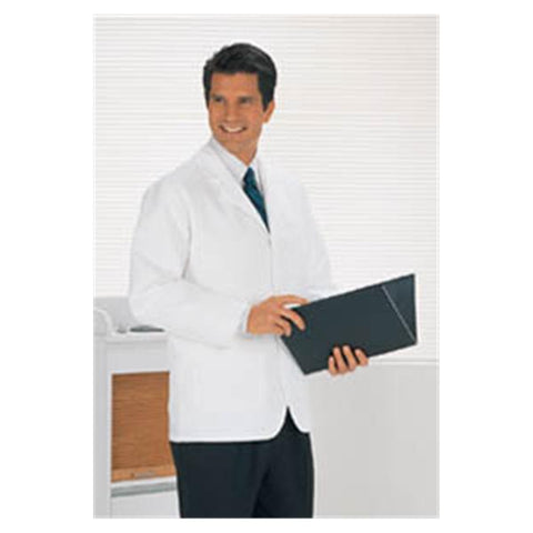 Fashion Seal Lab Coat Short 65% Polyester / 35% Cotton Mens White Size 46 34 in Each - 447-46