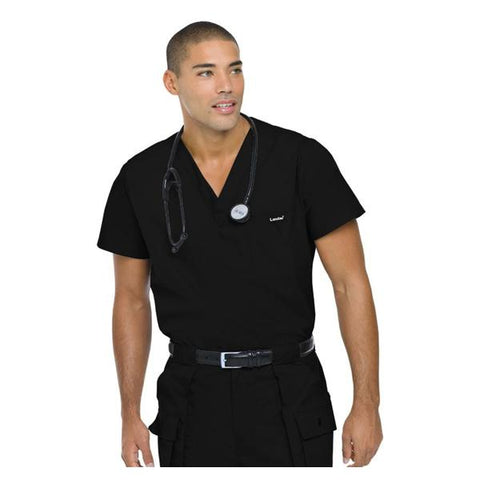 Landau for Men (R) Shirt Scrub 7594 Mens X-Large Black Each - 7594-BKP-XLG