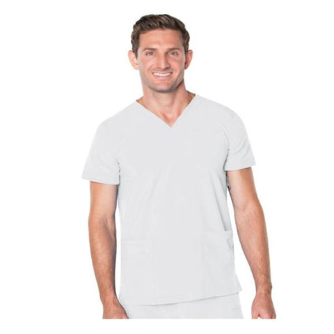 Landau for Men (R) Shirt Scrub 7594 Mens 5X Large White Each - 7594-WWY-5XL