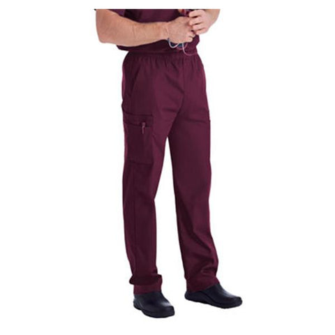 Landau for Men (R) Pant Scrub 8555 Mens Small Wine Each - 8555-RWP-SML