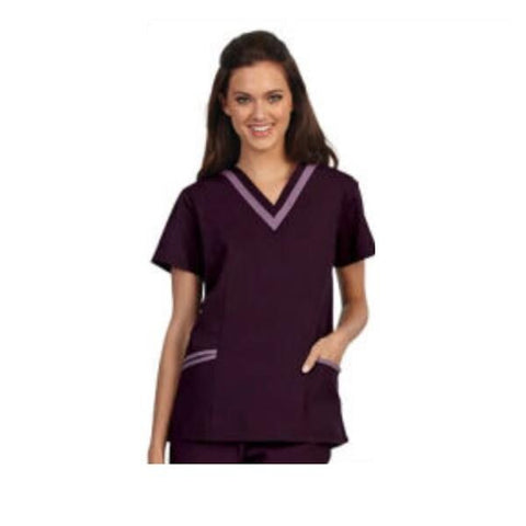 Fashion Seal Shirt Scrub Fashion Poplin Womens 2X Large Eggplant / Plum Each - 7576-XXL