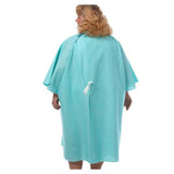 Fashion Seal Gown Patient Polyester / Cotton Sheeting 1Sz 47" Unsx Aqu Bck Ovrlp Adlt Each - 734-NS