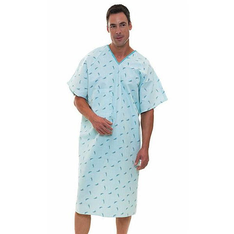 Fashion Seal Gown Patient Polyester / Cotton Sheeting Lg 47" Unsx Sprklr Ang Bck Adlt Each - 714-L