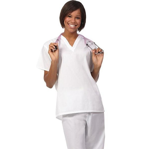 Fashion Seal Shirt Scrub Unisex Medium White Each - 6711-M