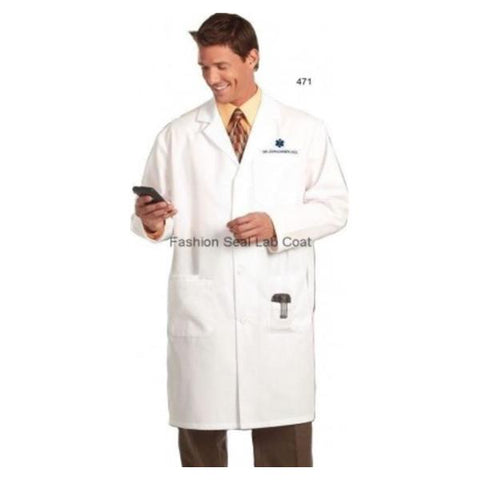 Fashion Seal Lab Coat 65% Polyester / 35% Cotton Mens White Medium 41 in Each - 471-M